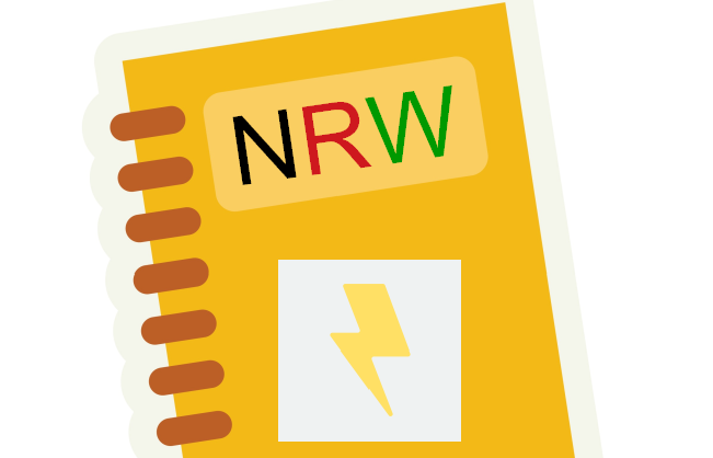 Ein elektronisches Laborbuch mit Aufschrift "NRW"