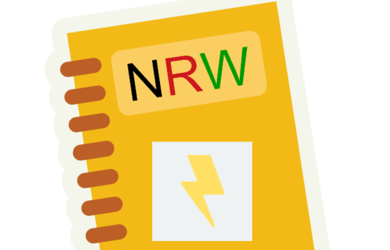Ein elektronisches Laborbuch mit Aufschrift "NRW"